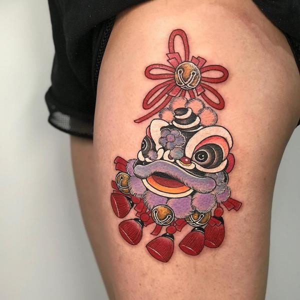 Cute Chinese foo dog tattoo