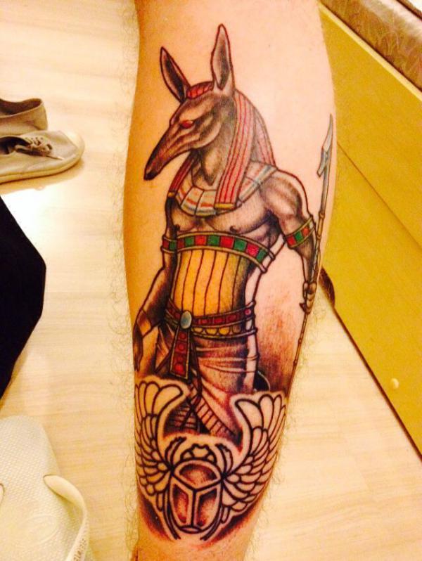 Egyptian god seth forearm tattoo