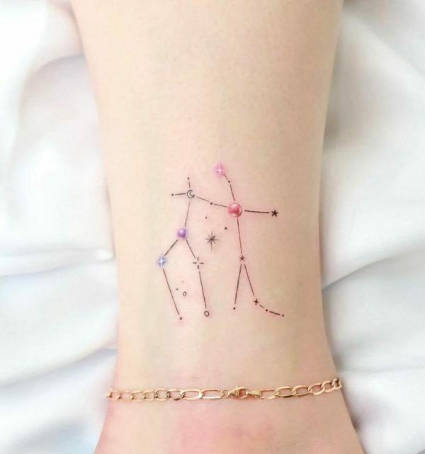 Feminline Gemini Constellation Tattoo