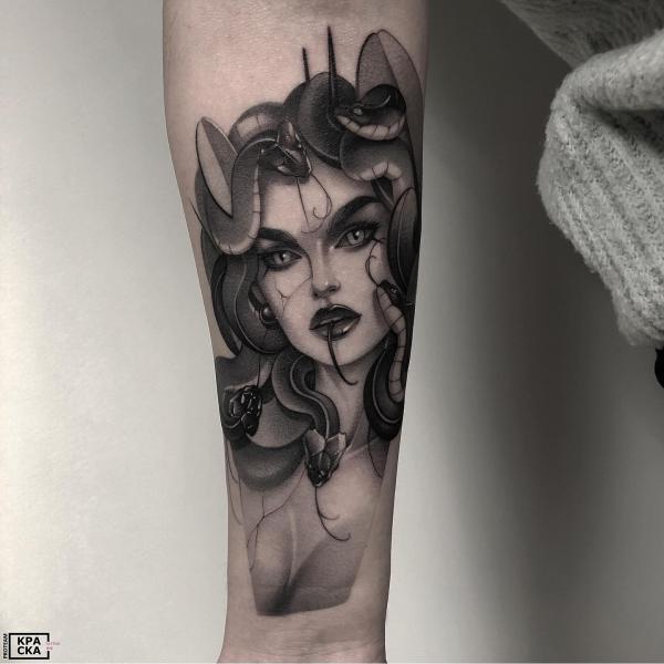 Forearm Medusa tattoo