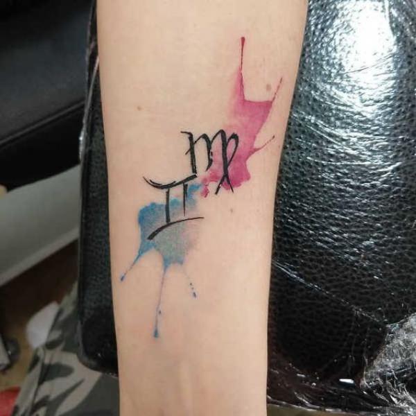 Gemini and Virgo glyph tattoo