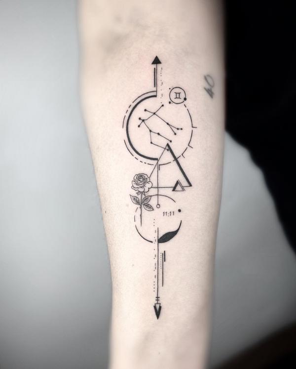 Gemini and sagittarius arrow tattoo
