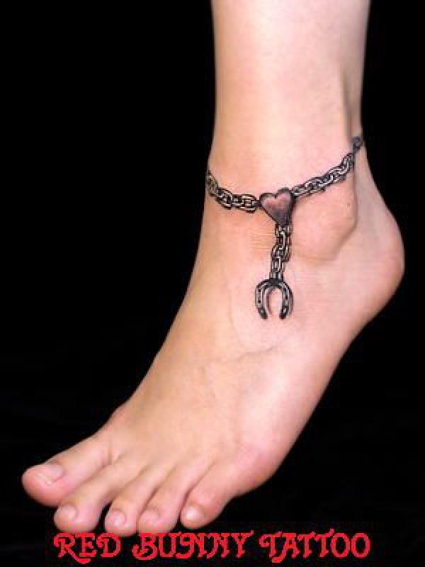 Horseshoe anklet tattoo