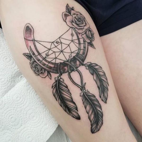 Horseshoe dreamcatcher tattoo