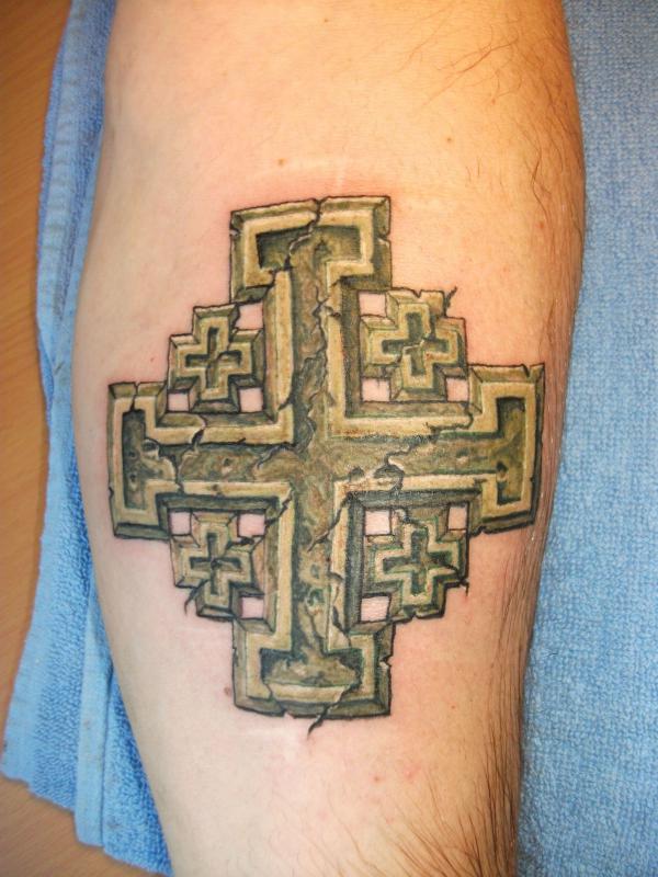 Jerusalem cross tattoo