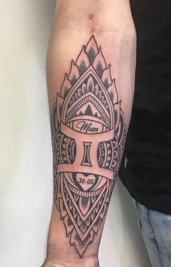 Mandala Gemini tattoo for Mum
