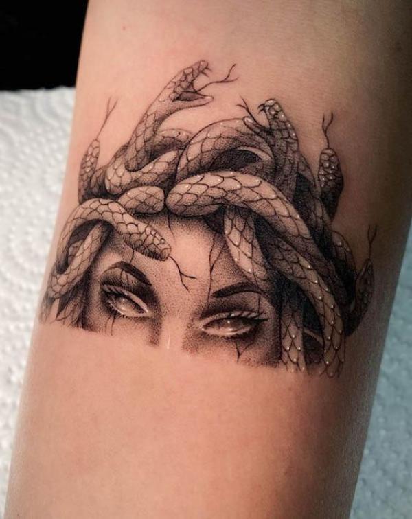 Medusa eye tattoo