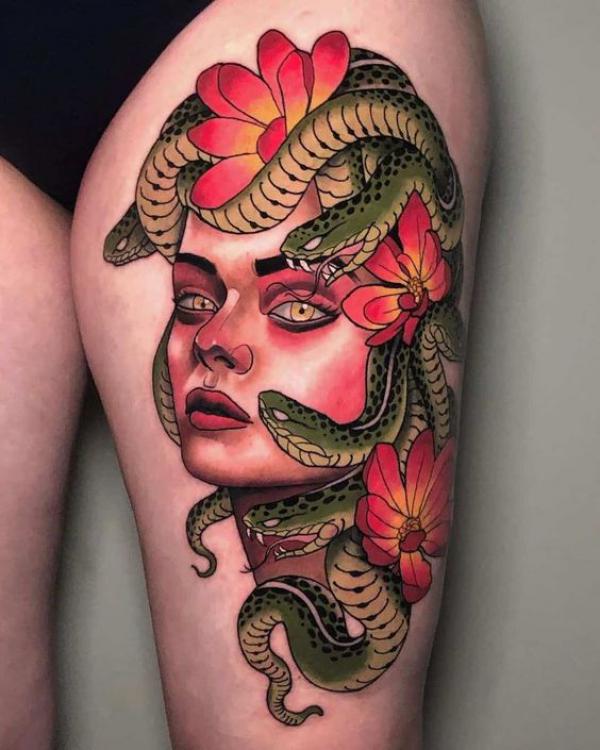 Four Armed Medusa by Shannon at Inkestry in Livermore, California : r/tattoo