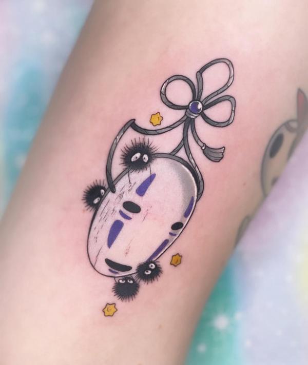 No Face mask with stars tattoo