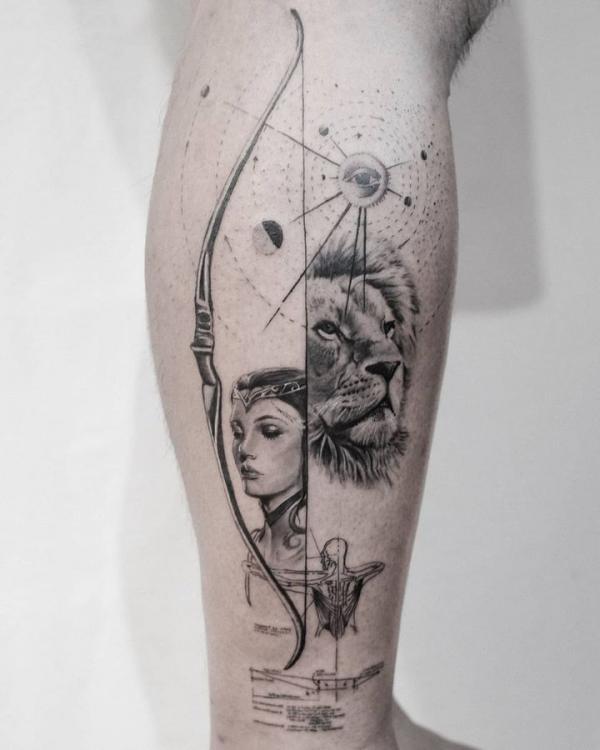 Sagittarius and leo tattoo