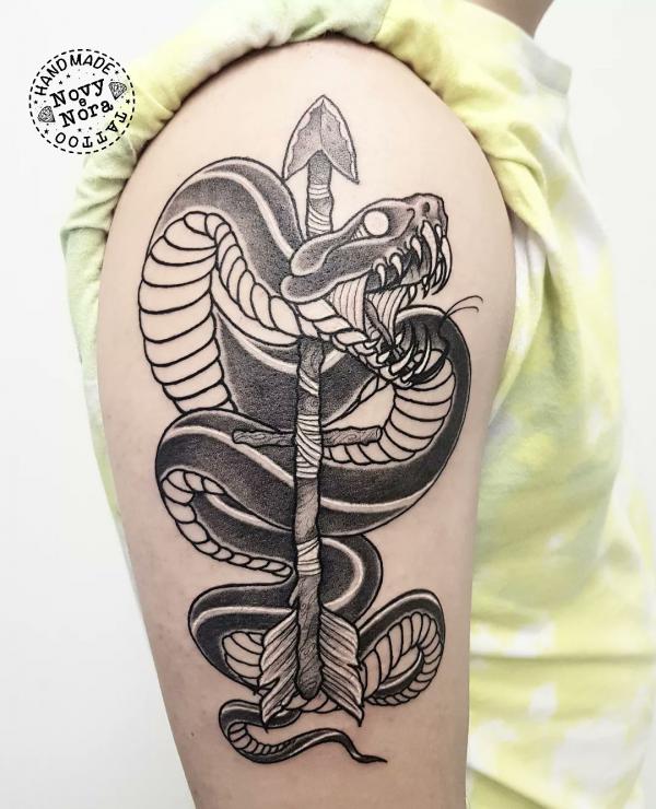 Sagittarius and snake tattoo