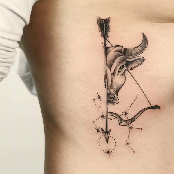 Sagittarius and taurus tattoo