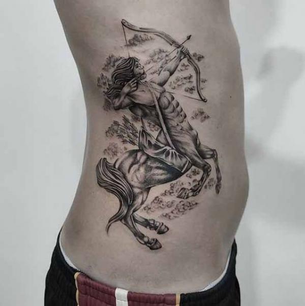 Sagittarius centaur side tattoo