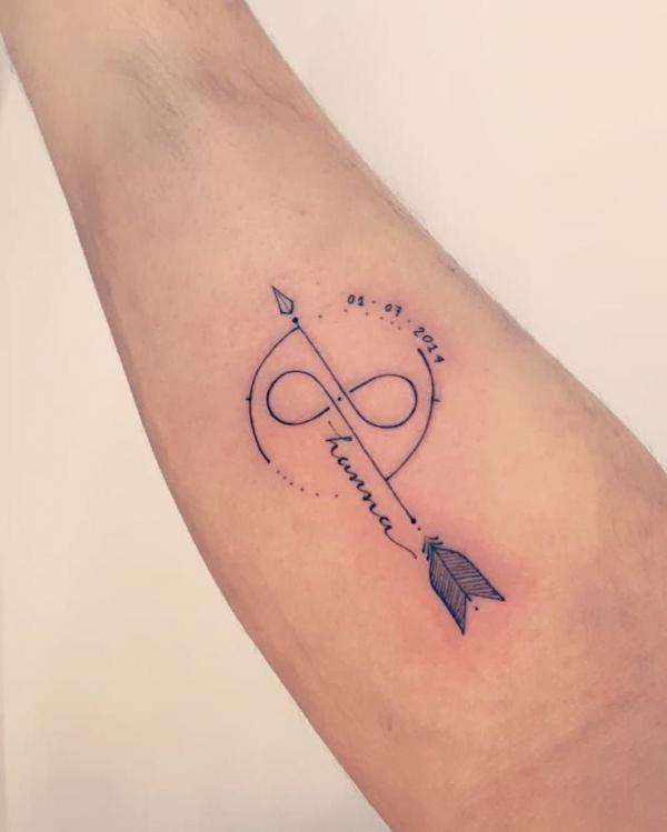Sagittarius infinity arrow tattoo