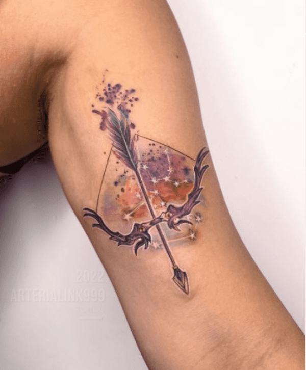 Sagittarius upper arm tattoo