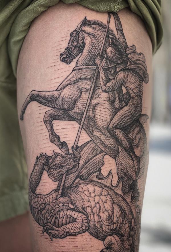 Saint George and the dragon tattoo