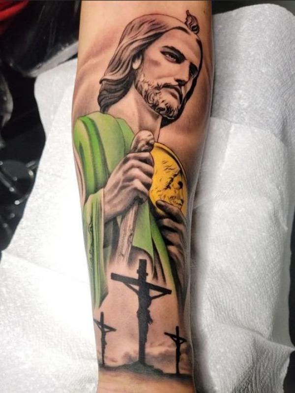 Saint Judas tattoo sleeve