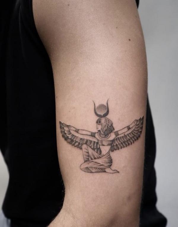 Small Egyptian goddess Hathor tattoo