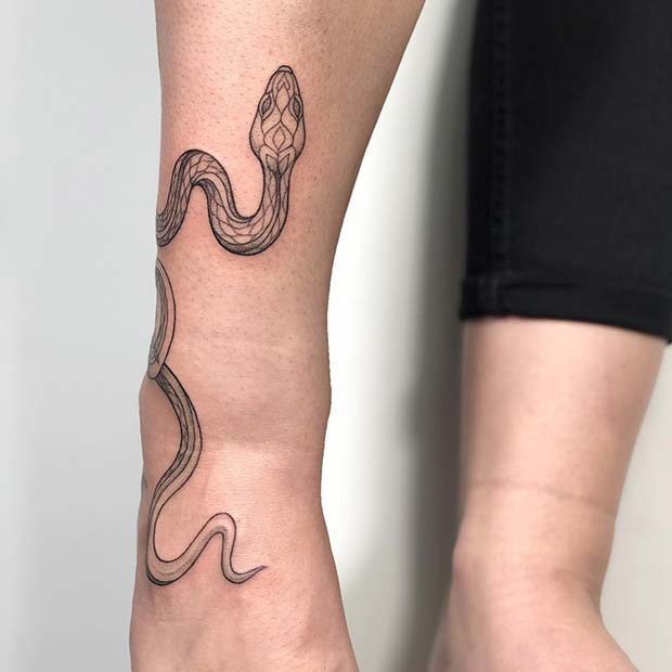 Snake outline tattoo