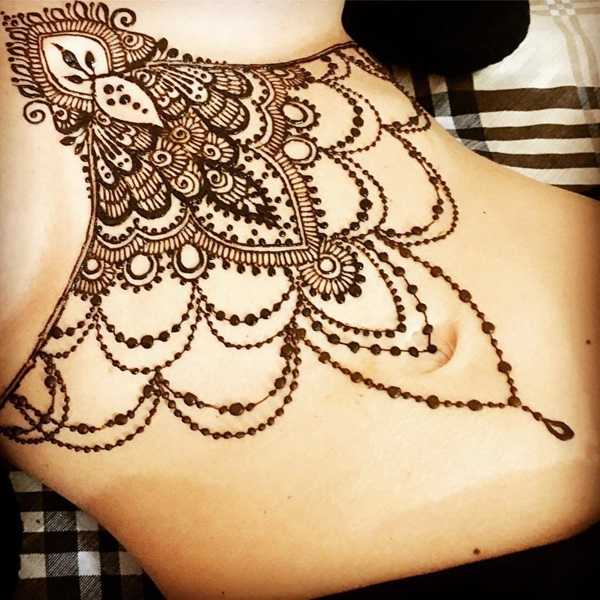 Sternum henna tattoo