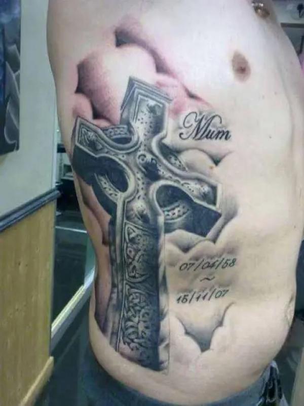 Stone celtic cross tattoo for mum