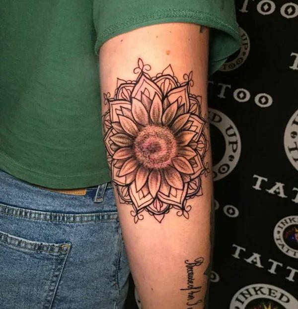 Sunflower ebow tattoo