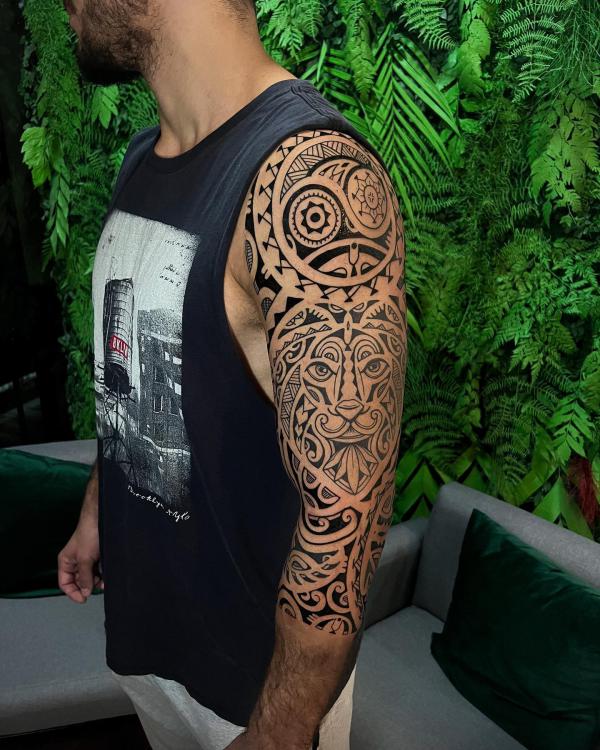 Tribal tattoo sleeve