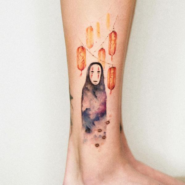 Watercolor No Face above ankle