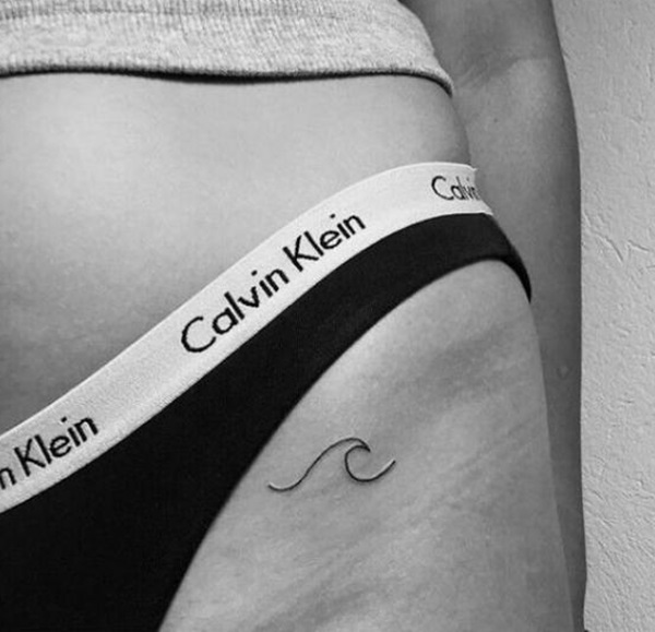 bikini line mini wave tattoo
