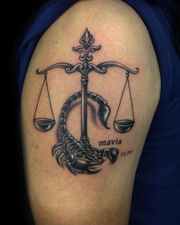 libra and scorpio tattoo