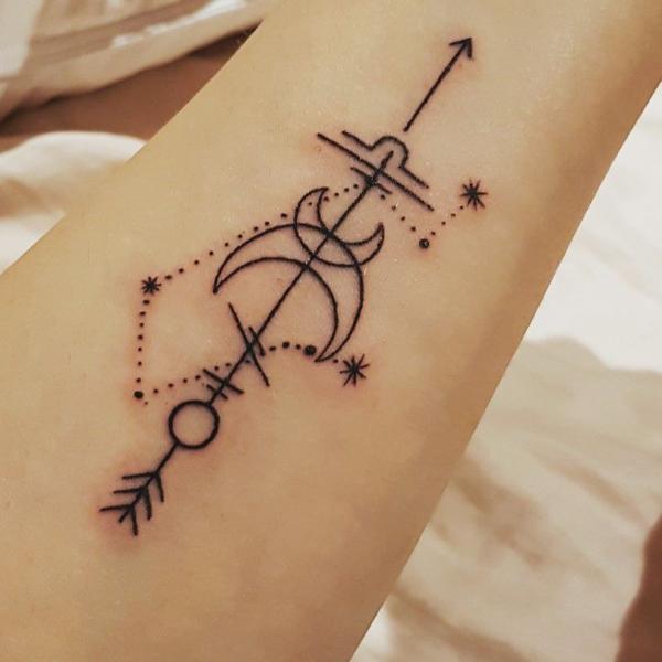 sagittarius and libra sign tattoo
