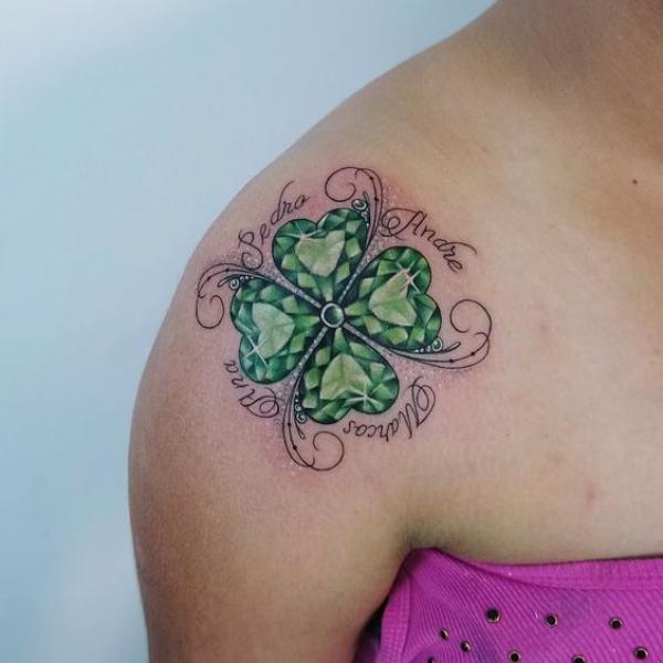 shamrock shoulder tattoo