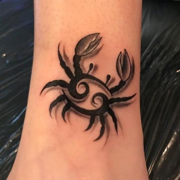 3D Zodiac cancer with glyph tattoo