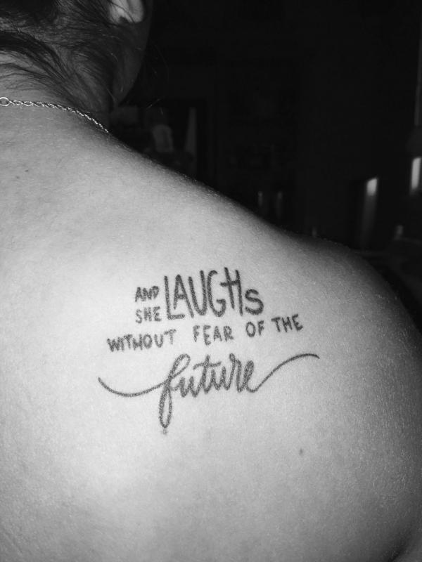 And she laughs without fear of the future philippians 4 13 tattoo