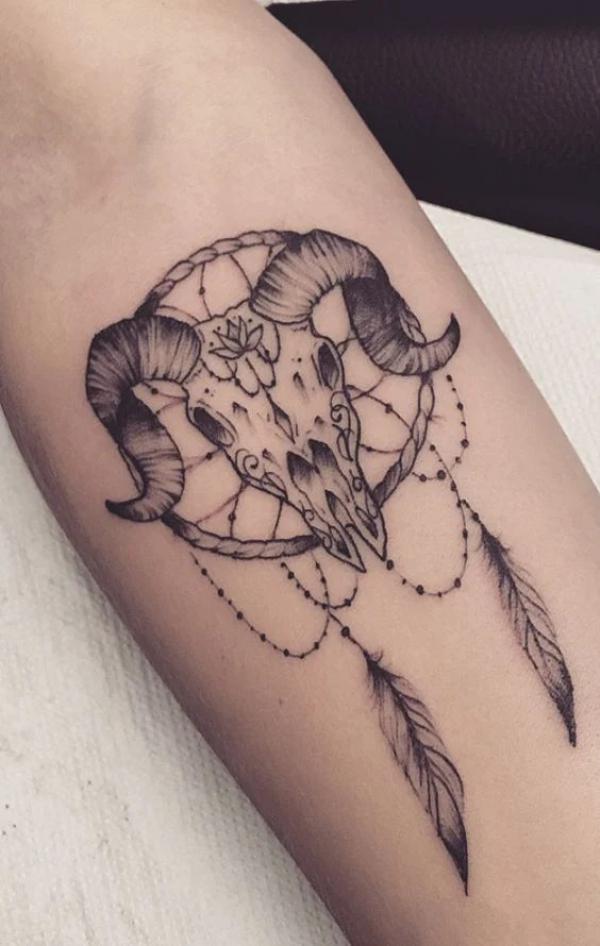Aries Dreamcatcher tattoo