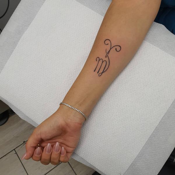 Aries and Virgo glyph tattoo