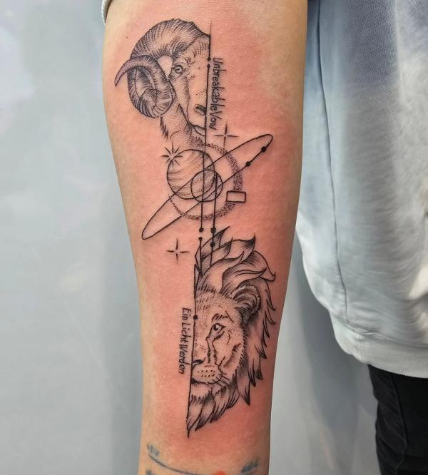 Aries and leo tattoo