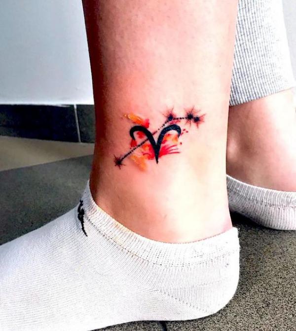 Aries ankle tattoo