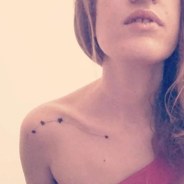 Aries constellation clavicle tattoo