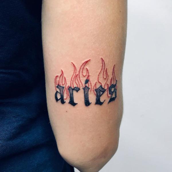 Aries fire tattoo