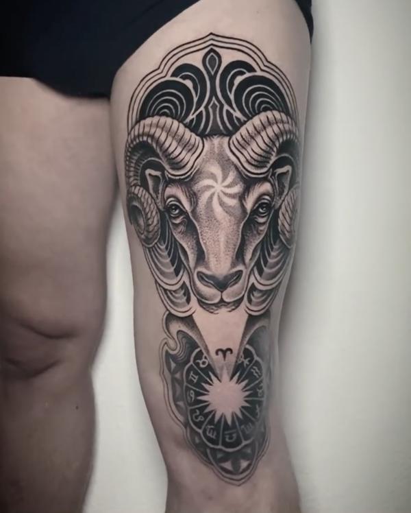 Pin by Michel on Signes astrologiques | Ram tattoo, Aries ram tattoo, Aries  tattoo