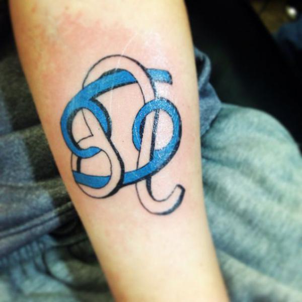 Cancer and Leo glyph tattoo