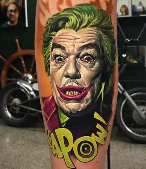 Cesar Romero joker tattoo
