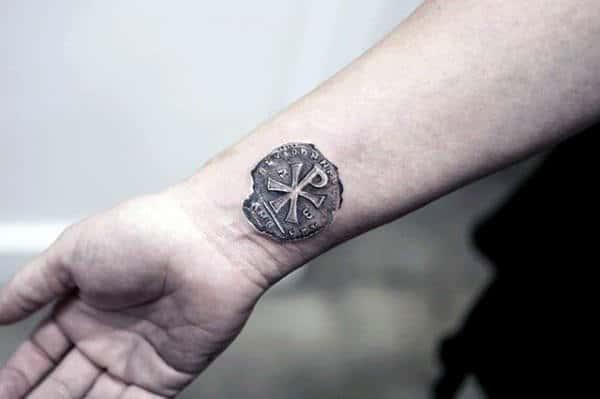 Chi Rho wrist tattoo