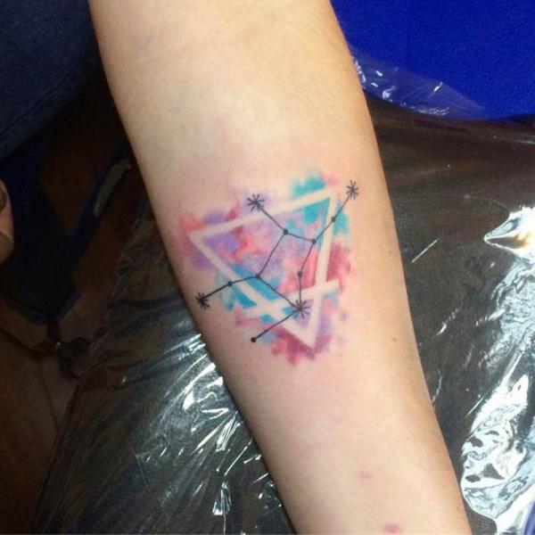 Earth glyph and Virgo Constellation tattoo