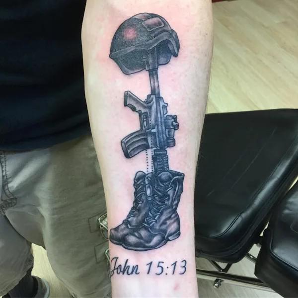 Fallen soldier memorial John 15 13 tattoo
