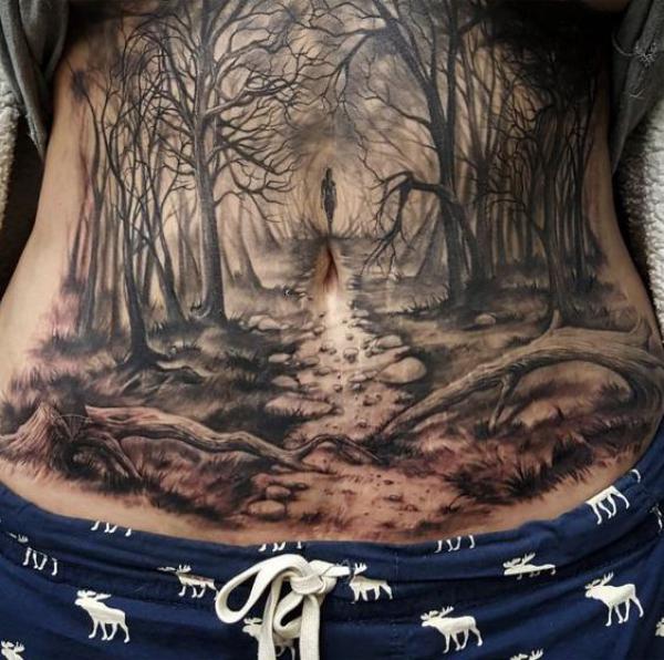 Forest stomach tattoo