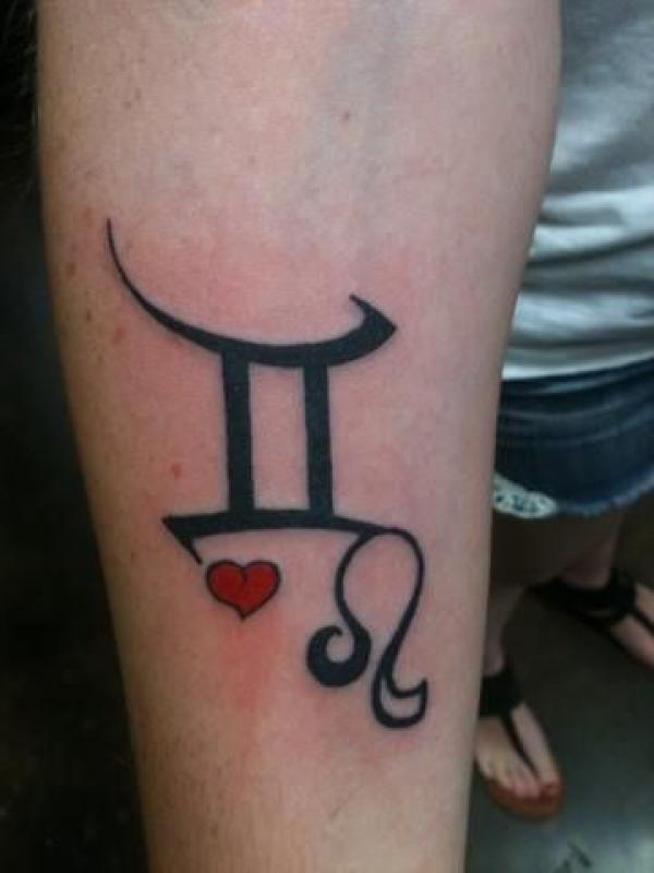Gemini and leo glyph tattoo
