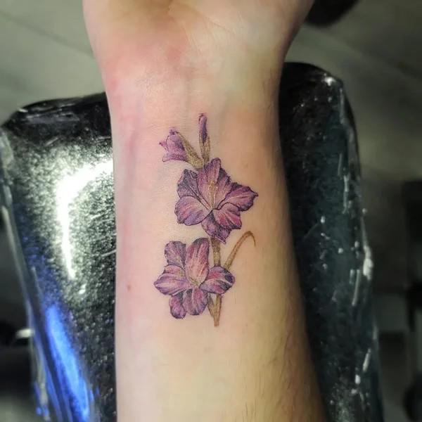 Gladiolus Wrist Tattoo