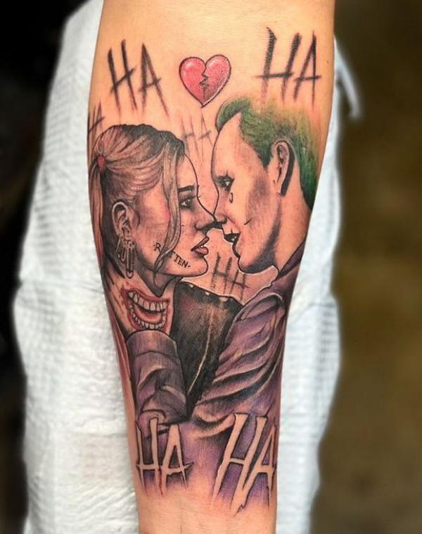 Hahaha Joker and Harley Quinn love tattoo